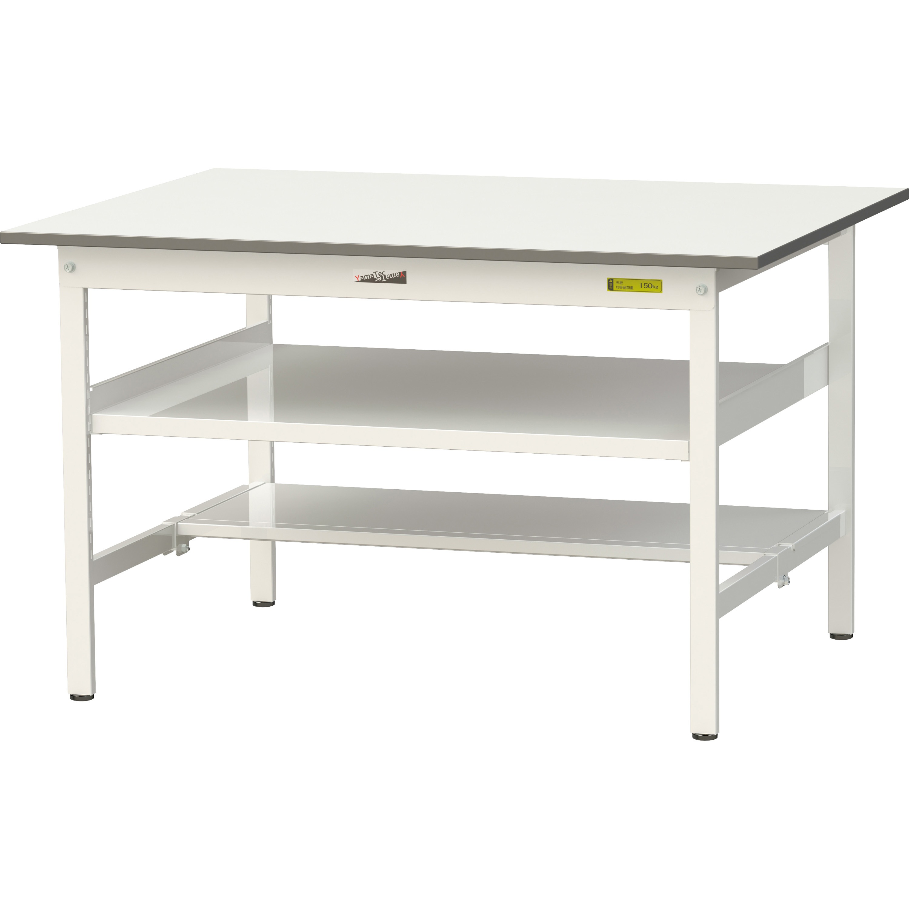 SUP-1290TF-WW ワークテーブル150シリーズ 固定式 中間棚・半面棚板付 H740mm 1台 ヤマテック 【通販モノタロウ】