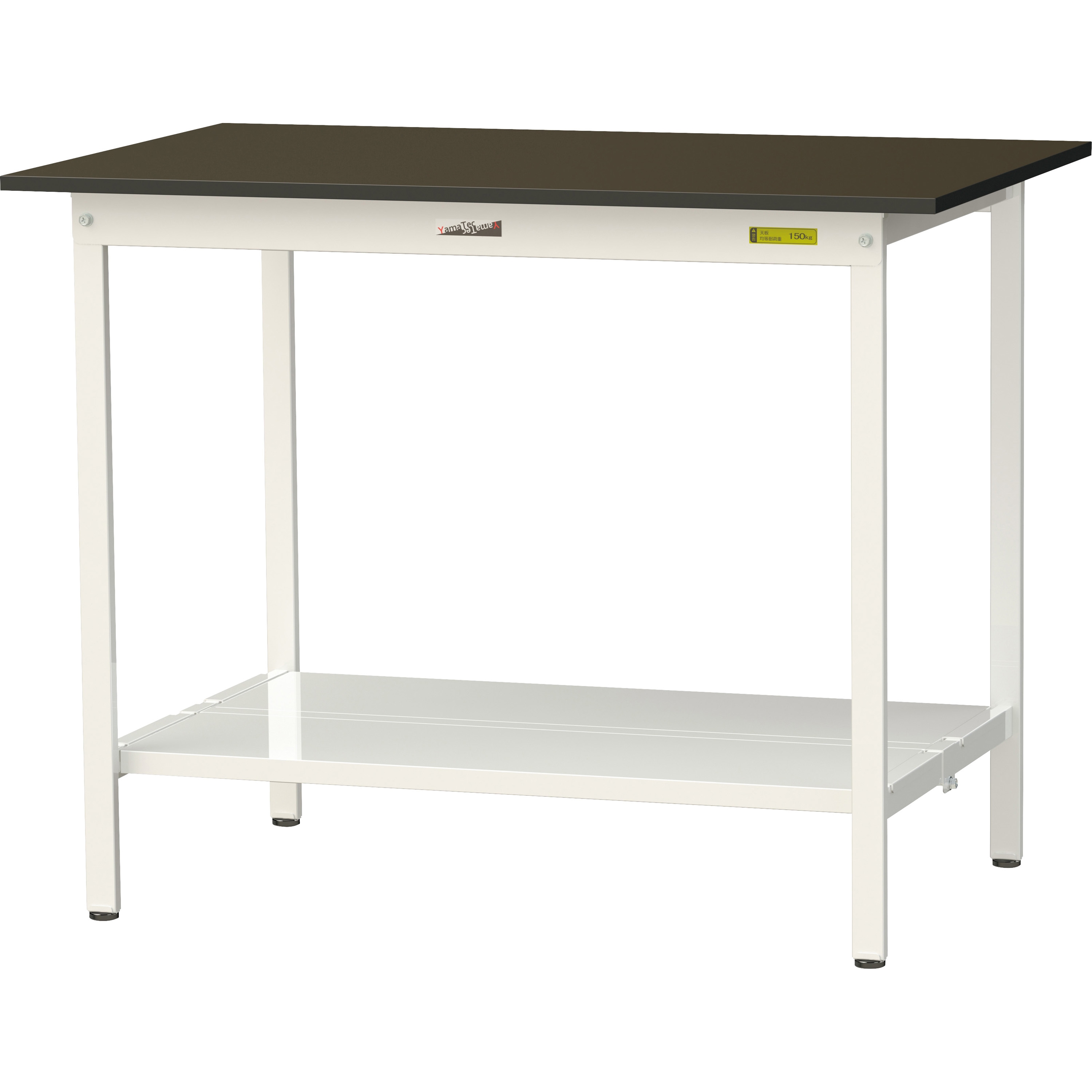 SLM-1275TT-BRW ワークテーブルLABシリーズ 固定式 全面棚板付 指紋レスメラミン天板 H740mm ヤマテック ブラウン シルキーホワイト 38,987円