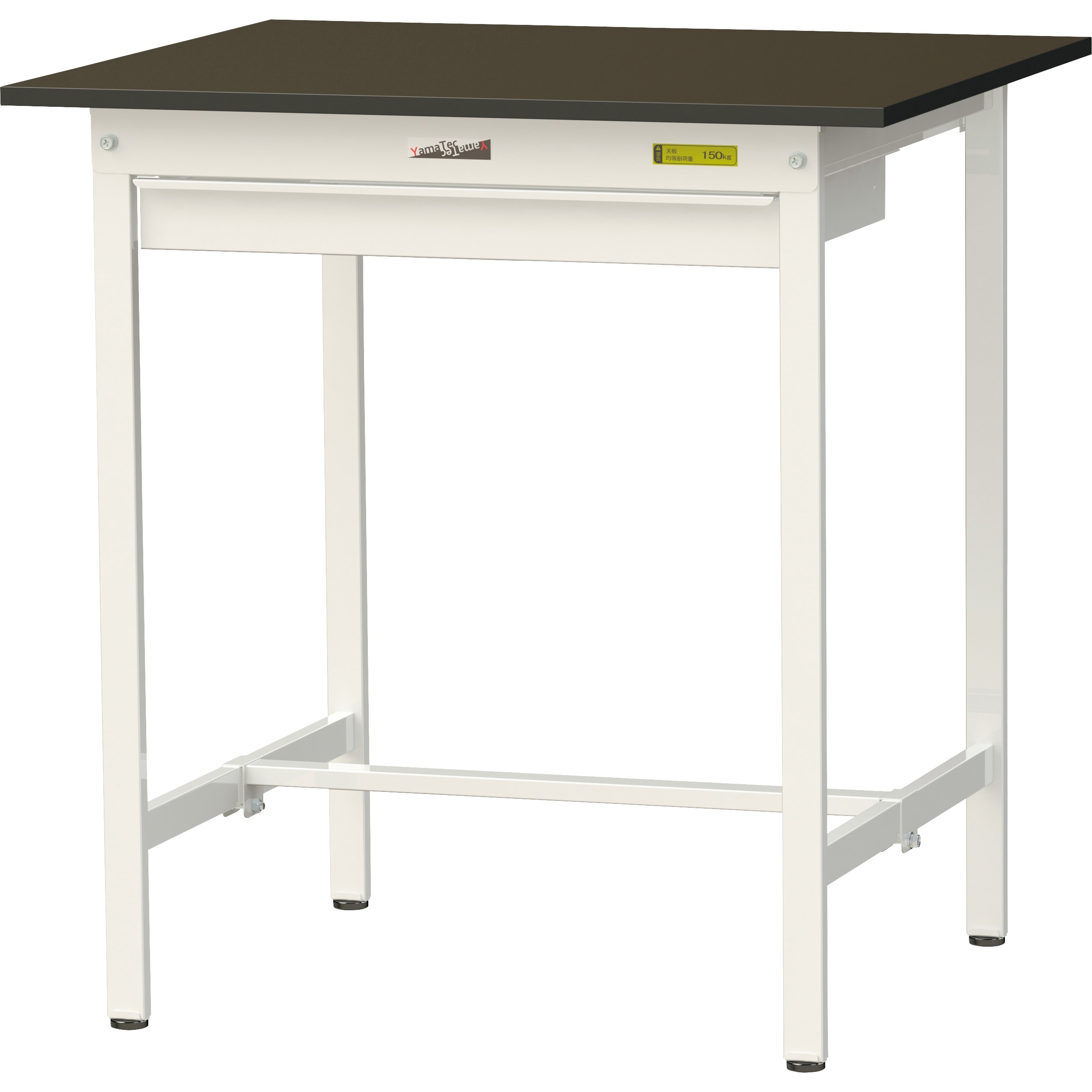 SLMH-975W-BRW ワークテーブルLABシリーズ 固定式 ワイド引出し付 指紋レスメラミン天板 H950mm ヤマテック ブラウン シルキーホワイト