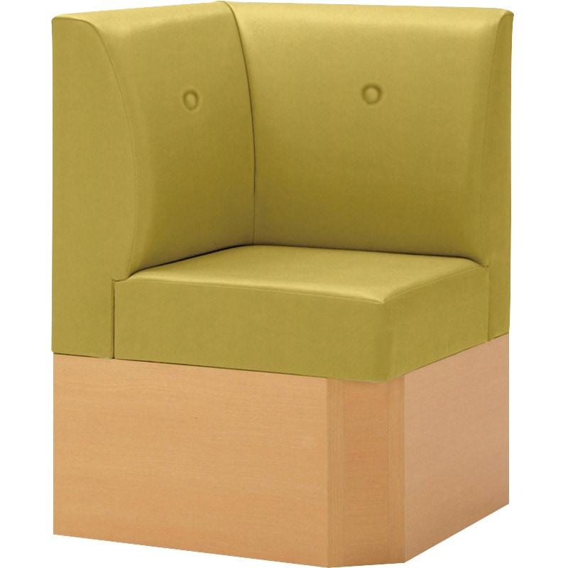 PD/SK-001/NB/CCK/V/YE_AL-06Q 台輪ベンチ コーナー 木目 ビニールレザー 1台 オリバー 【通販モノタロウ】