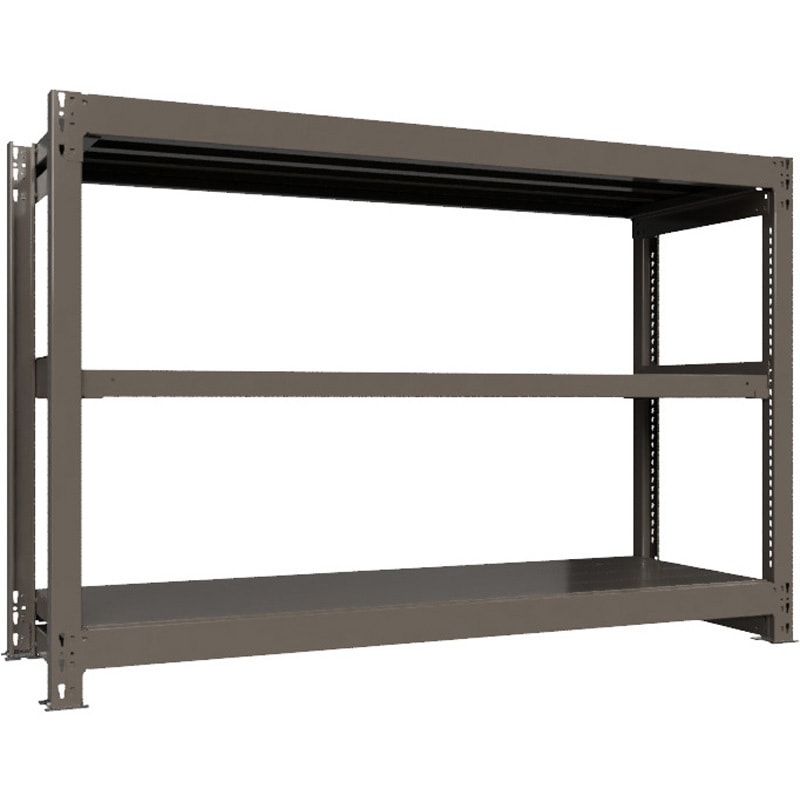 TH1000-466T3 重量ボルトレスラック 段荷重1000Kg 高さ1200mm 単体 ICHIMAI ICHIMAIグレー色 3段 間口1800mm