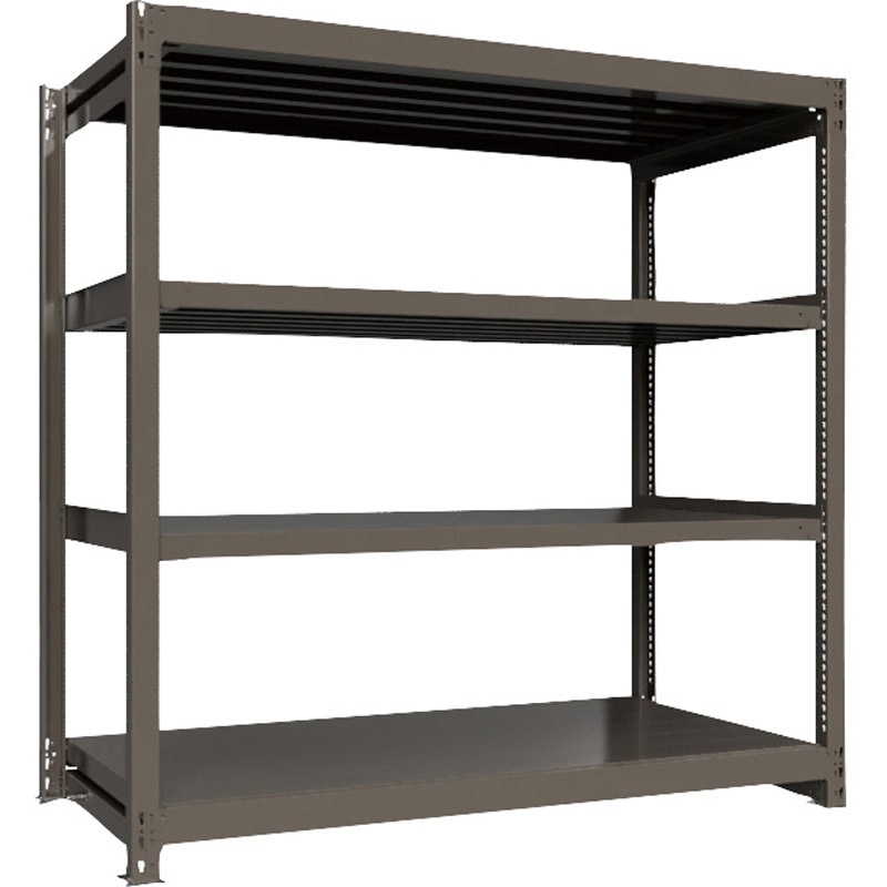 TH1000-669T4 重量ボルトレスラック ICHIMAI ICHIMAIグレー色 均等積載量1000kg/段 単体型タイプ 4段 間口1800mm