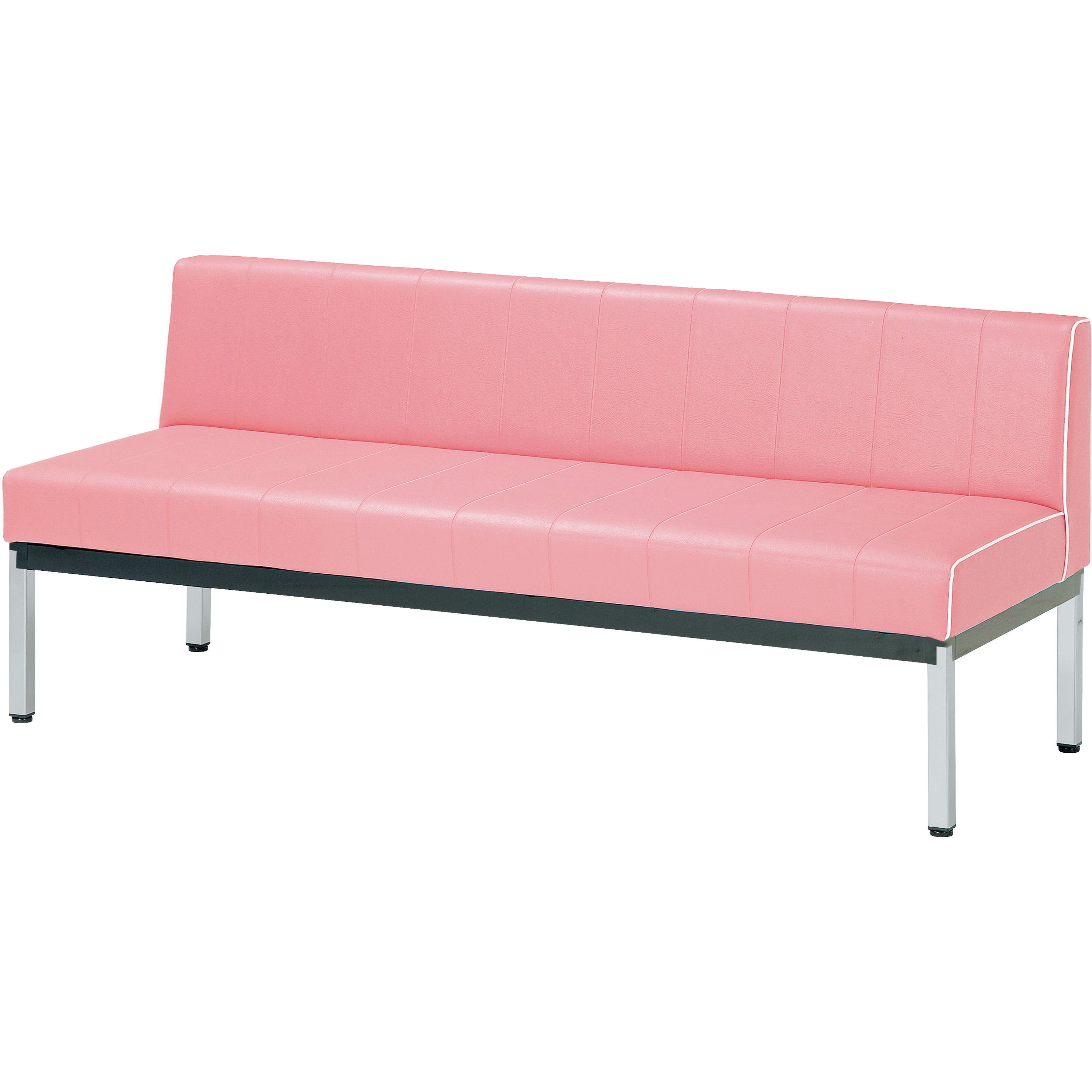 MC-1515CP-PI 蓄光ロビーベンチ ミズノ ピンク色 背付 高さ645mm幅1500mm奥行580mm  MC-1515CP-PI