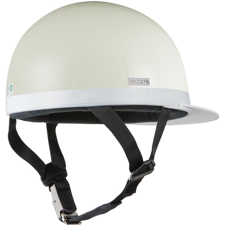 710915 バイク用ヘルメット KC-100A 白ツバ半キャップ 1個 バイク