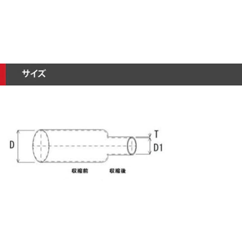 SZF2C-2.5GY カラー収縮チューブ(灰) デンカエレクトロン 長さ1m 1