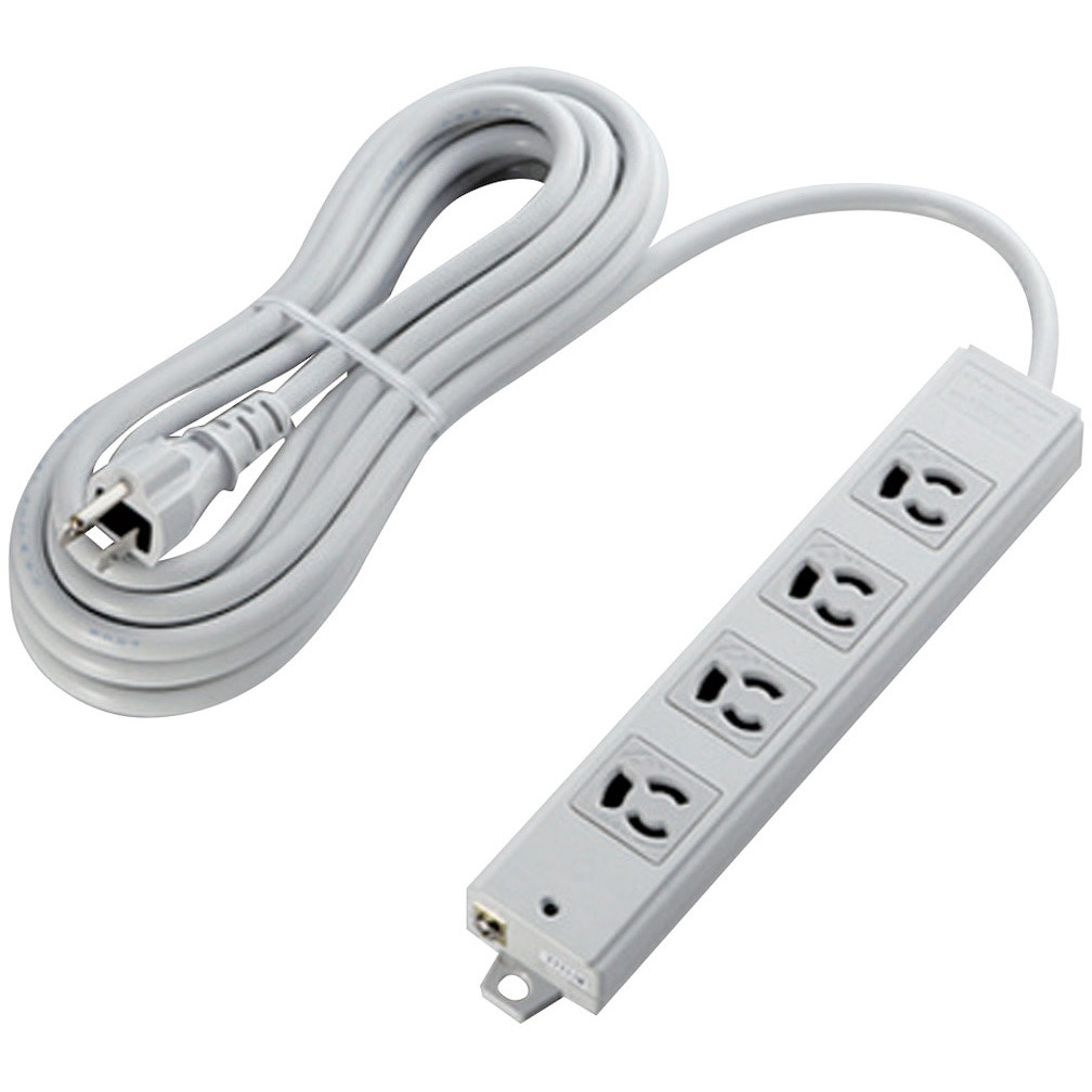 ぱる　　3点 電源タップ 3P 4個口 マグネット付 抜け止め 固定用フック穴付き 工事