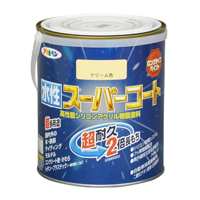 クリーム 水性スーパーコート アサヒペン 特殊フッ素樹脂 屋内外兼用