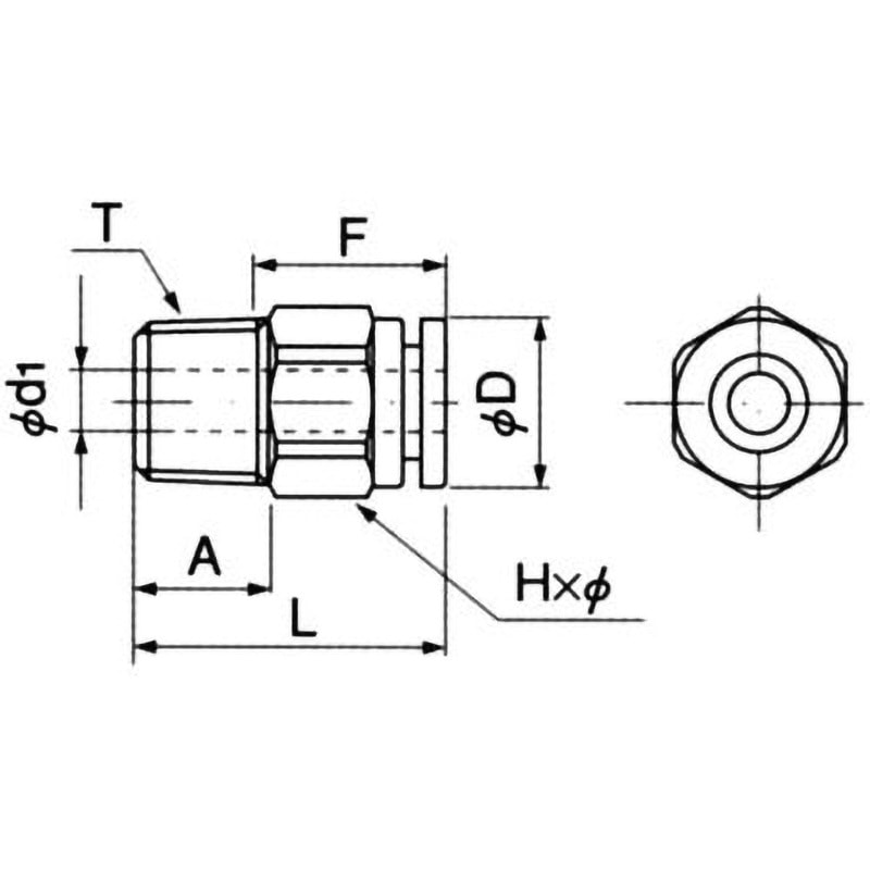 EC8-R1/4-C1 ケミフィットC1 コネクタ ニッタ 適合チューブ外径8mm