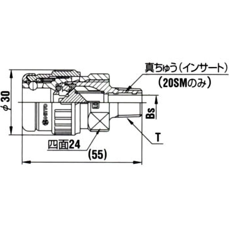 HA-30SM PBT NBR ハイカプラエース ソケット (メネジ取付用) 日東工器