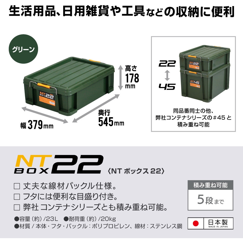 22グリーン NTボックス 1個 JEJアステージ 【通販モノタロウ】