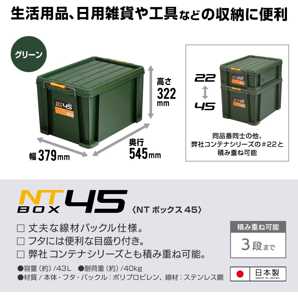 45グリーン NTボックス 1個 JEJアステージ 【通販モノタロウ】