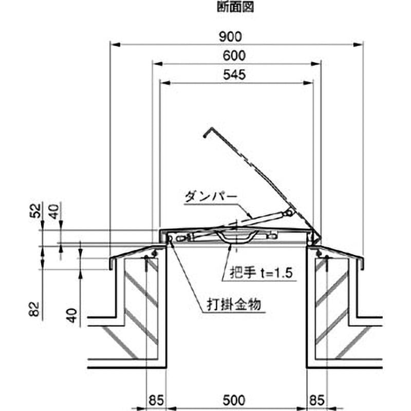 246-238 SUS角型屋根マンホール3型 1台 ACE(エース/モリギン 246-238 SUS角型屋根マンホール3型 1台 ACE(エース/モリギン