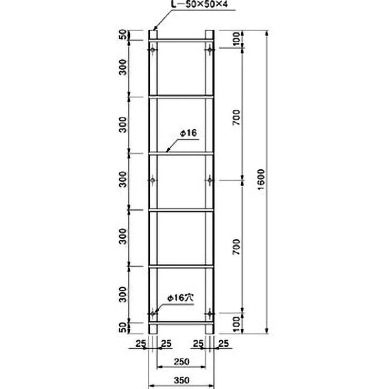 ナスタ KS-RTR3S タラップ アングル付 段数３ サイズ：700×350×150 受注生産品 [♪▲§] NASTA ナスタ KS-RTR5M アングル付タラップ 5段 スチール製