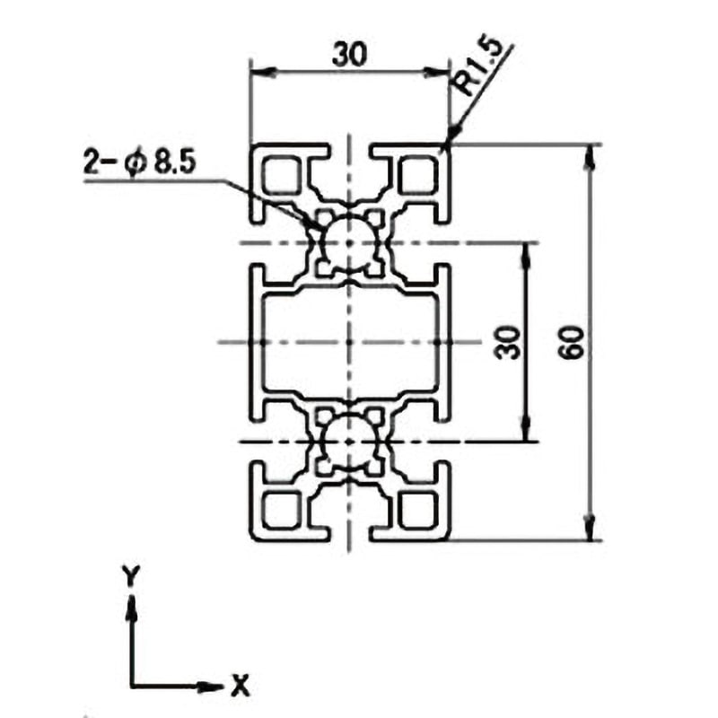 3060-450L アルミフレーム3060タイプ 定寸品 ACE(エース) サイズ30