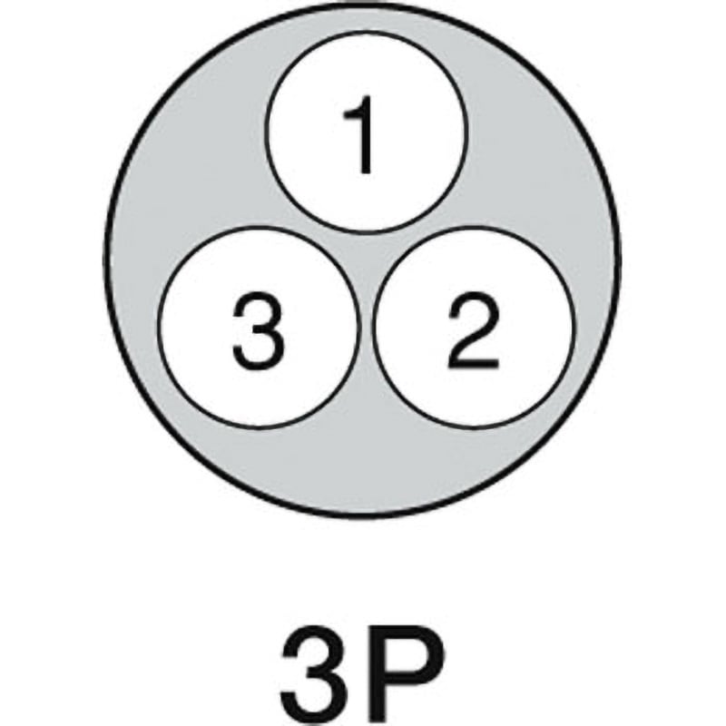 KNPEV-SB 0.5SQ×3P 計装用ケーブル JMACS(日本電線工業) 黒色 全長20m導体公称断面積0.5mm<sup>2</sup> 1巻