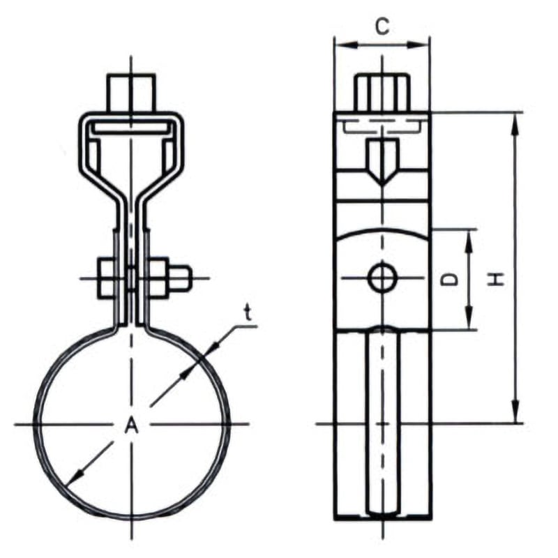 10158-0029 VP吊タン付 アカギ 吊りバンド 呼び径15A 10158-0029
