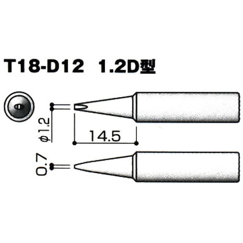 T18-D12 交換こて先 T18シリーズ HAKKO(白光) D型 1個 【通販モノタロウ】