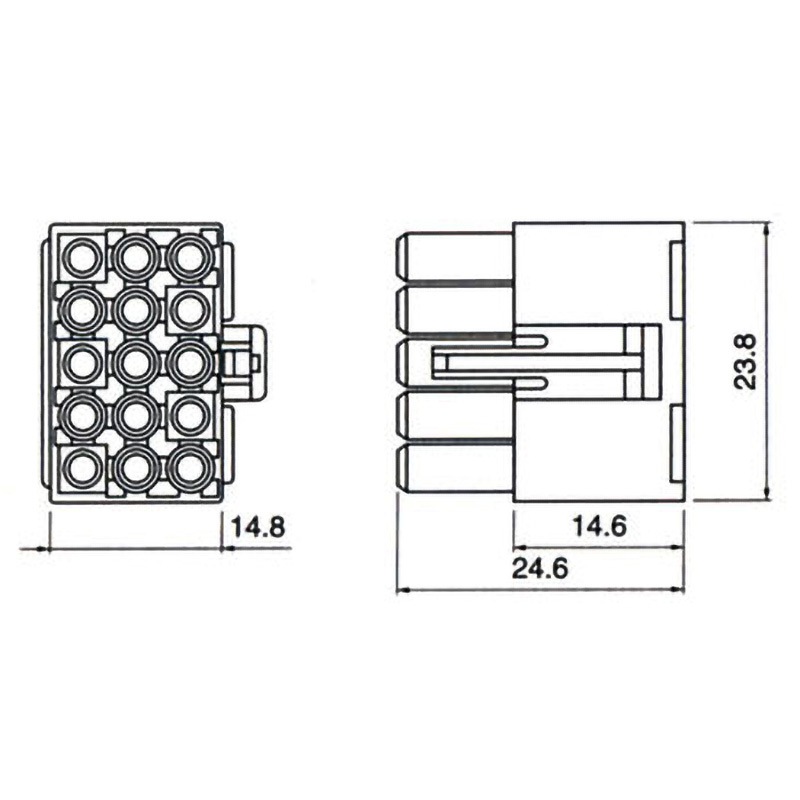 JST ELコネクタ用ハウジング リセプタクル 100個入り ELR-15V