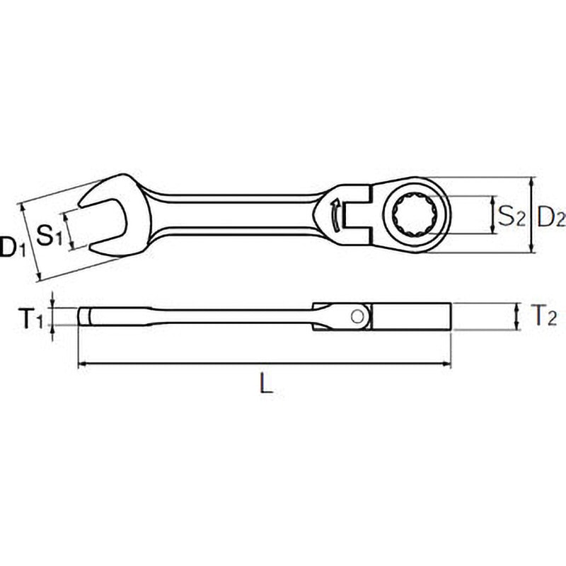 MSR2S-18F ショートラチェットコンビネーションレンチ(首振り MSR2S-18F ショートラチェットコンビネーションレンチ(首振り