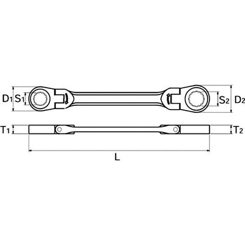 MR1-1113F ラチェットめがねレンチ(両頭型首振りタイプ) KTC 寸法S111mm S213mm MR1-1113F - 【通販モノタロウ】