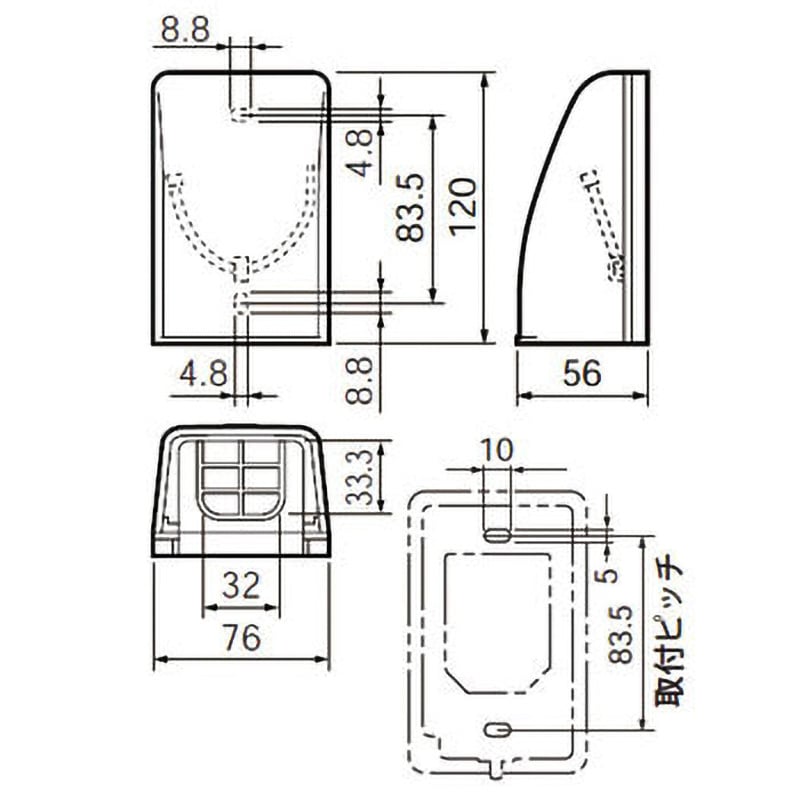 WP91319 防雨入線カバー パナソニック(Panasonic) 長さ120mm幅76mm WP91319 - 【通販モノタロウ】