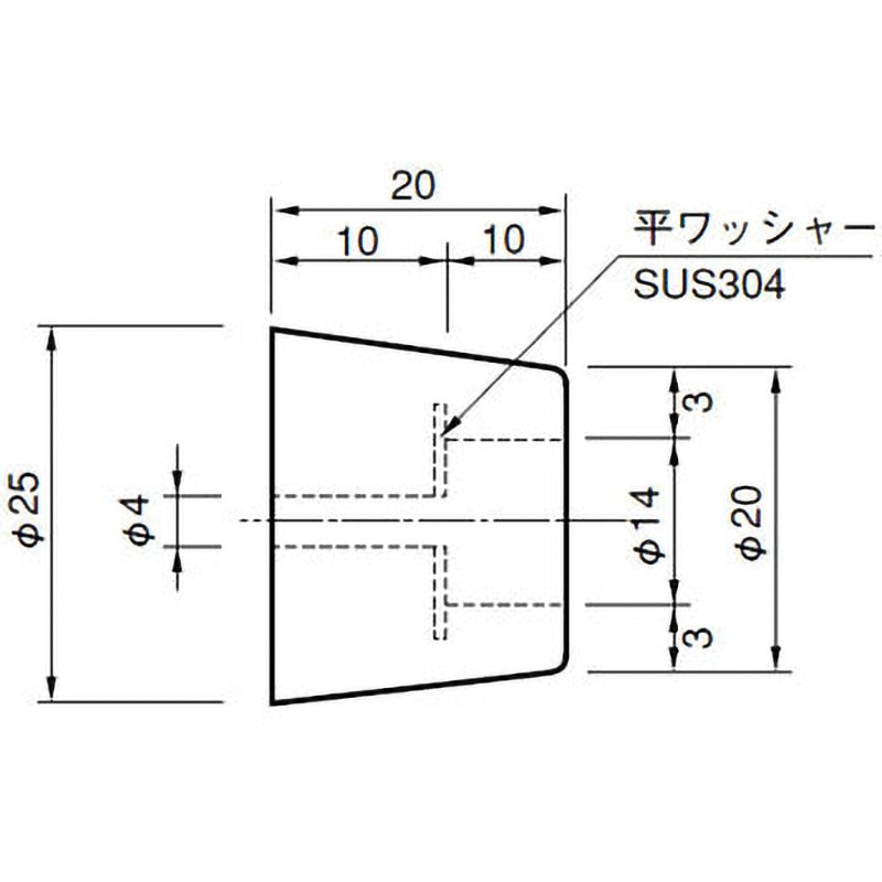 246-392 ゴム戸当り ACE(エース) 1個 246-392 【通販モノタロウ】