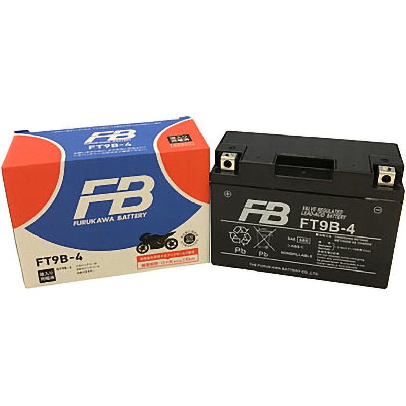 フルカワバッテリー　FT9B-4 FT9B-4 12V高始動形VRLA(制御弁式)バッテリー 液入り 1個 古河