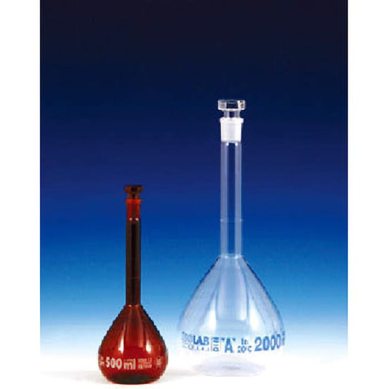 500ml ISOLAB メスフラスコ 茶 ISOLAB 500mL