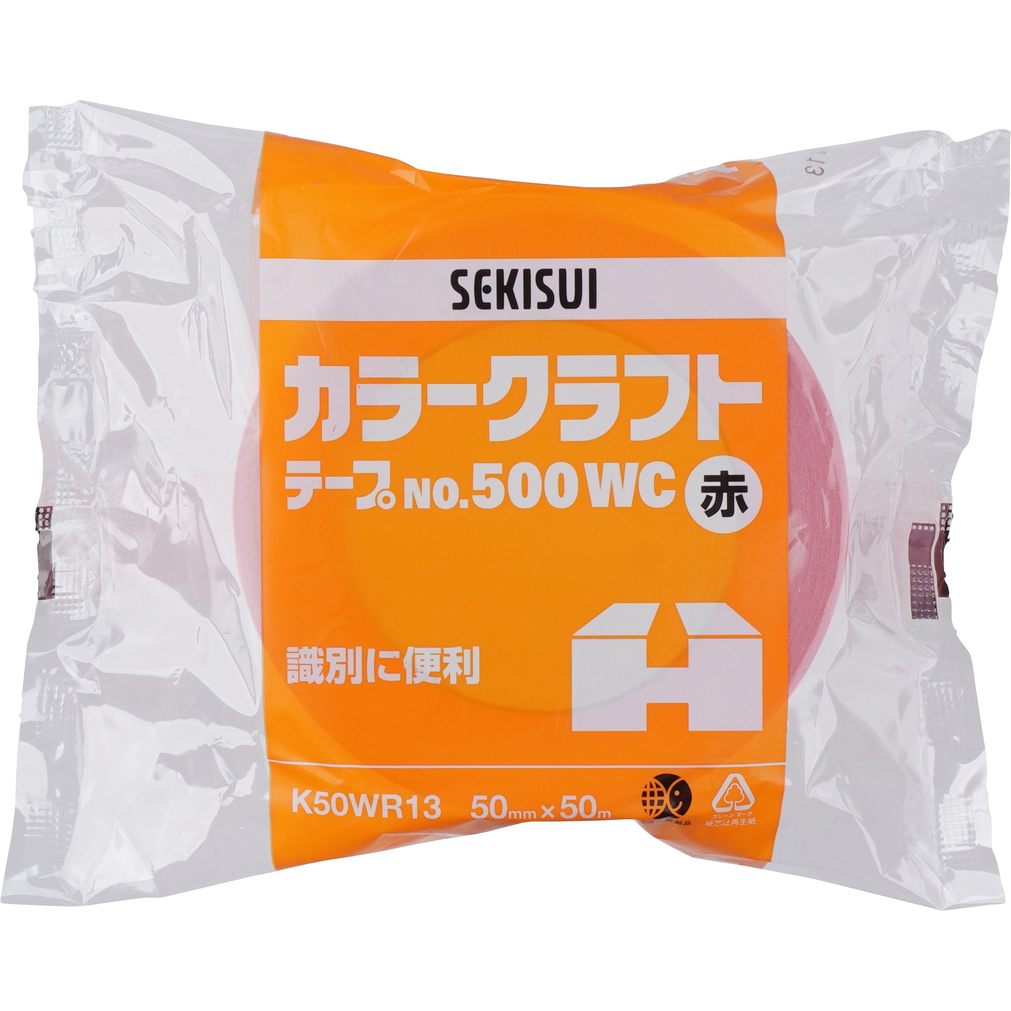 積水化学工業:ホワイティクラフト#500W 38×500M K50WL02 オレンジブック 1144311 積水化学工業 積水 クラフトテープ#500 38×500M 緑色 K50LMX2 1セット