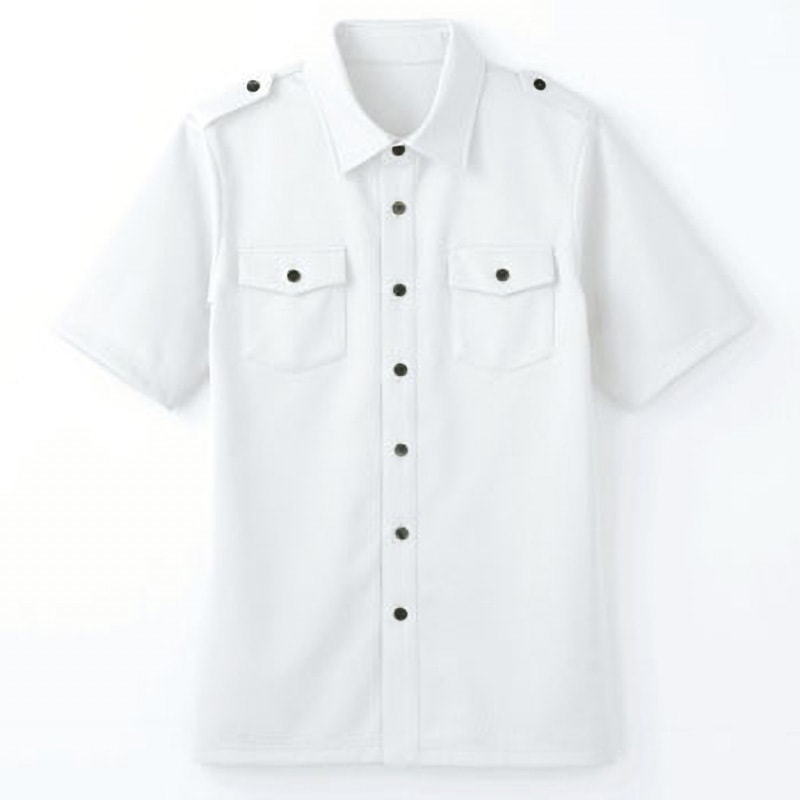 00102 半袖ニットワッフルシャツ ボストン商会 白色 サイズSS