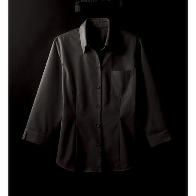 34207 ベルカラー七分袖シャツ ボストン商会 女性用 黒色 サイズ(号)7