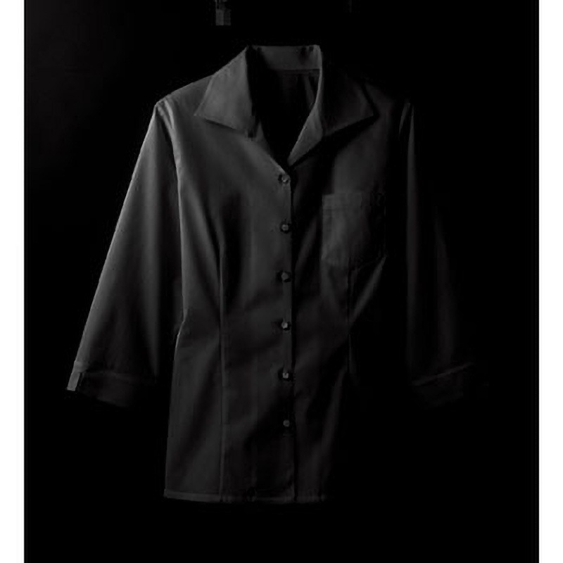 34208 イタリアン七分袖カラーシャツ ボストン商会 女性用 黒色 サイズ(号)7