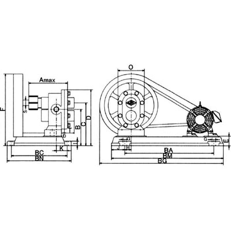 KAS04 ギヤポンプ(電動機連結型) 1台 亀嶋鉄工所 【通販モノタロウ】