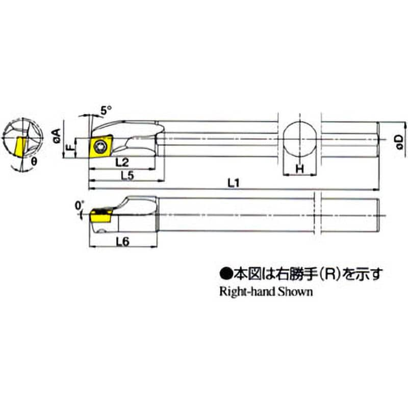 京セラ 内径加工用ホルダ 1本 (S16Q-SCLCR09-18A)-