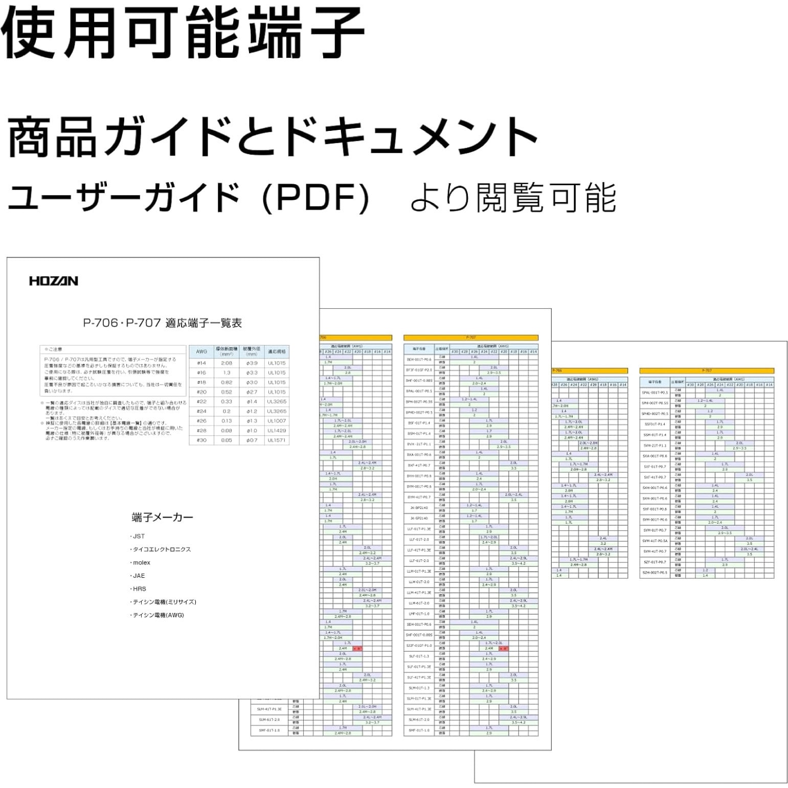 P-707 オープンバレル型コンタクト用圧着工具 1個 ホーザン