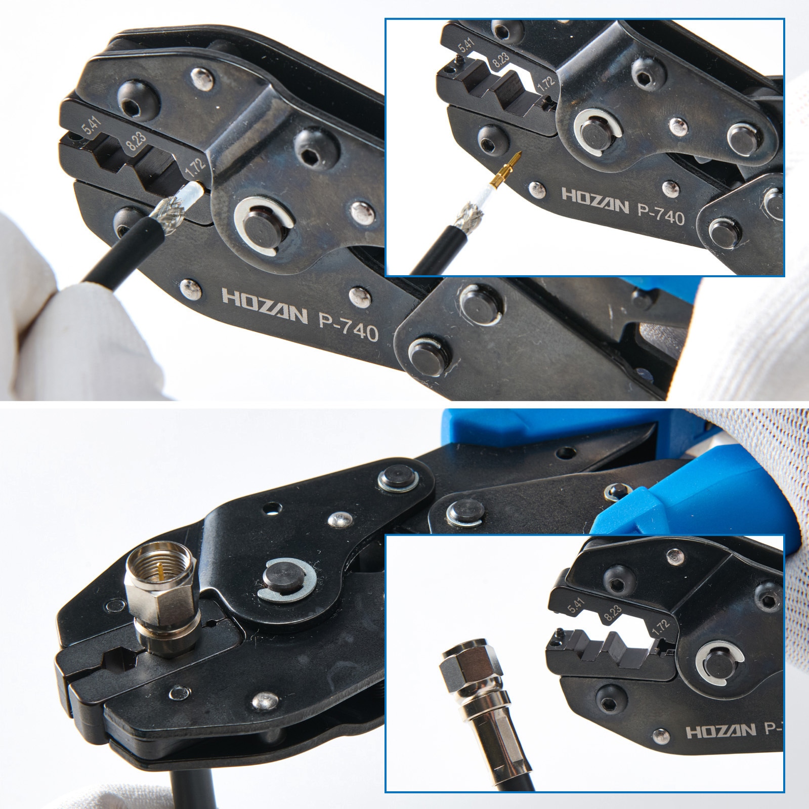 P-740 圧着工具(BNCコネクター用) ホーザン 手動式タイプ P-740 【通販