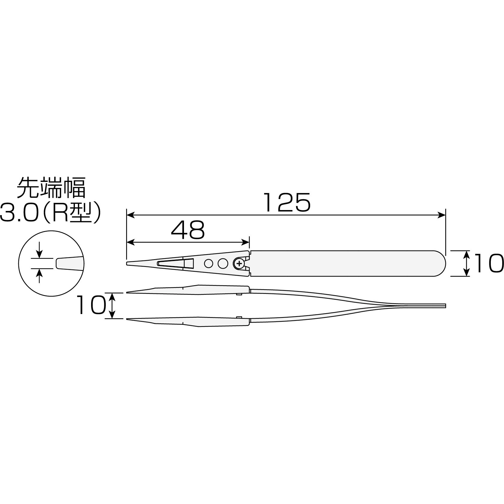 P-643-J ESDソフトチップピンセット ホーザン 完全非磁性/○チップのみ