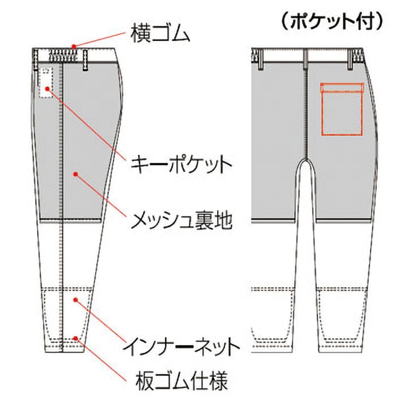 FX70956 FXセレクト 清涼 横ゴム・裾口ストレートパンツB(男性用