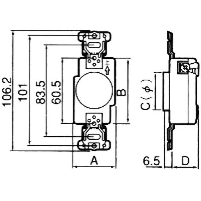 WF1320BK 高容量埋込コンセント Panasonic(パナソニック) 250V 平刃