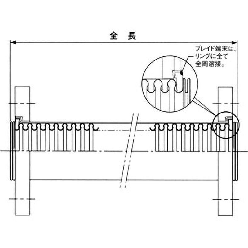TF-20000 フランジ型フレキシブルチューブ トーフレ 口径65A長さ