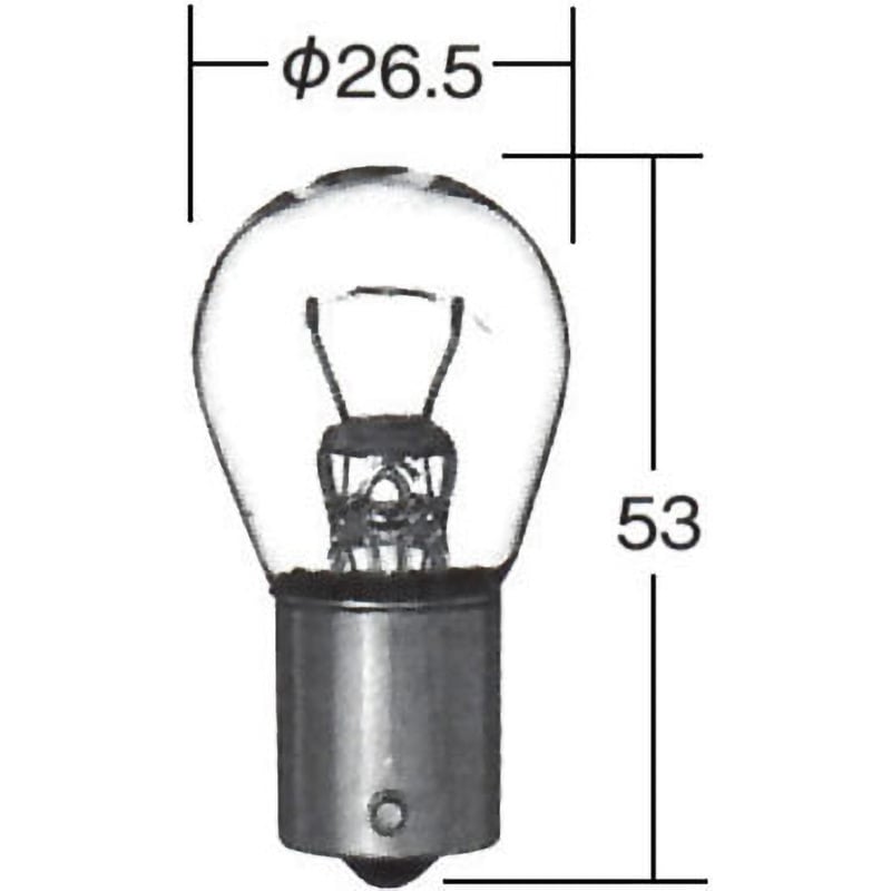 フラッシャー・バック・シグナルランプ 12V シングル球タイプ ガラス球形式S25 BA15s口金 1箱(10個)