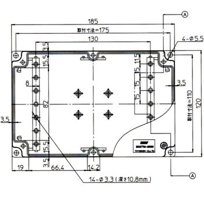 BOXTM-2000 BOXTMシリーズ 東洋技研 AC/DC600V 15A 外形寸法(幅×高さ