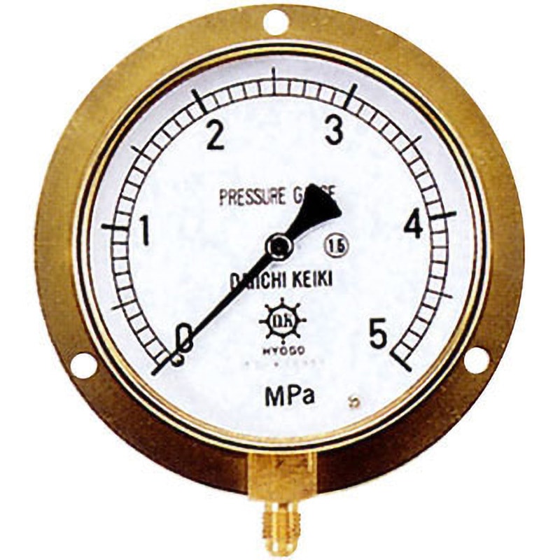 TA148F-350 圧力計(1/4"フレア・下出し・100Φ・つば付) 1個 イチネンTASCO 【通販モノタロウ】