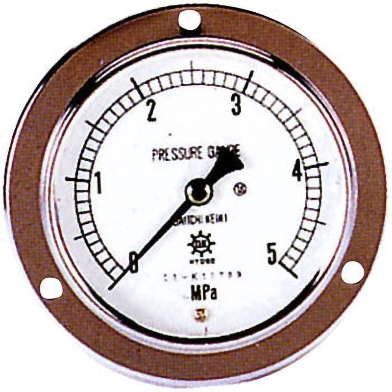 タスコ 圧力計 1/4フレア 後ろ出し 60Φ つば付 圧力範囲:0〜3.5