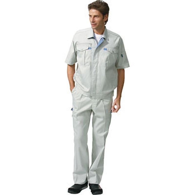 45010 45010 半袖ブルゾン(春夏用) 自重堂 45000・41500シリーズ ソフトバーバリー アイボリー色 5L着丈71cm