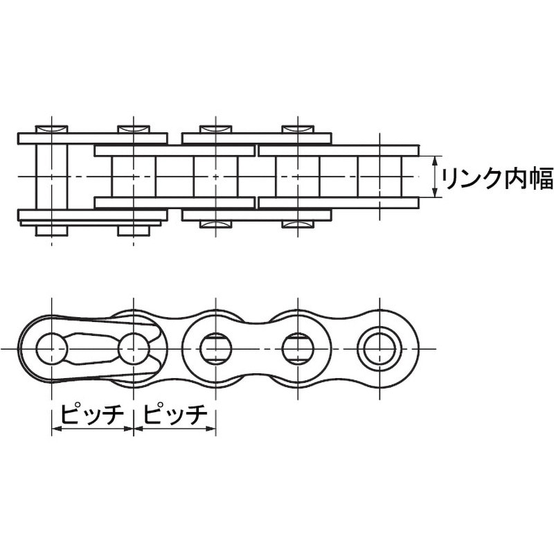 RS100-1-CP-U RSローラーチェーン 1列 椿本チエイン ピッチ31.75mmリンク内幅19.05mm RS100-1-CP-U -  【通販モノタロウ】