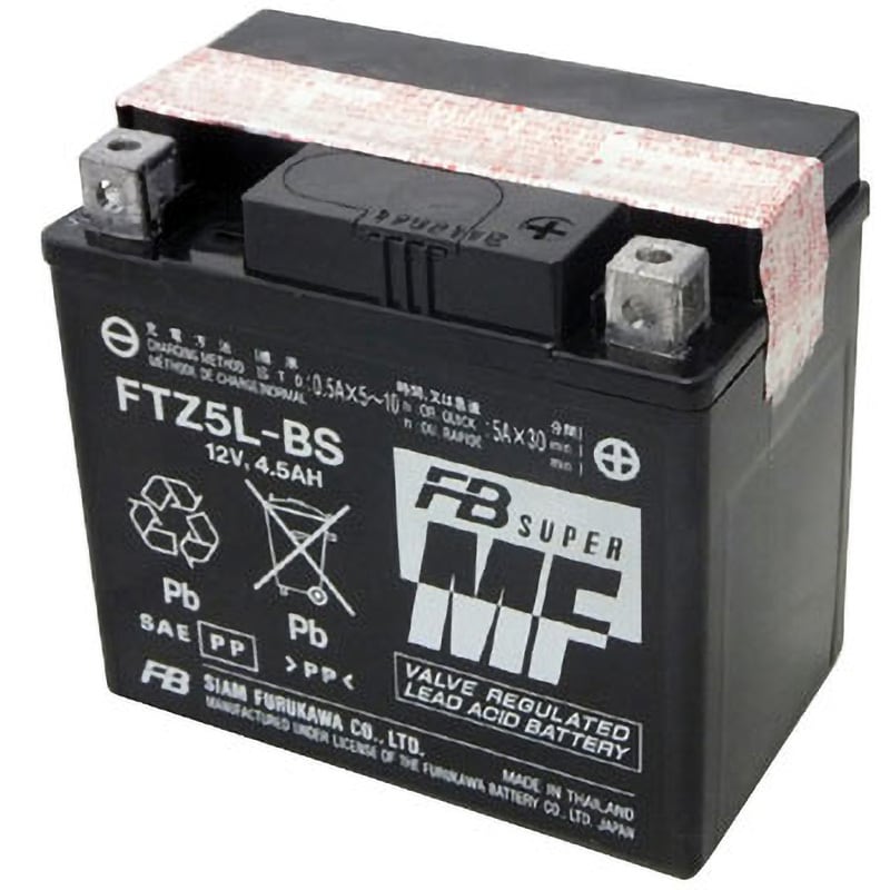 FTZ5L-BS 12V高始動形VRLA(制御弁式)バッテリー(電解液注入済タイプ) 1個 古河電池 【通販モノタロウ】
