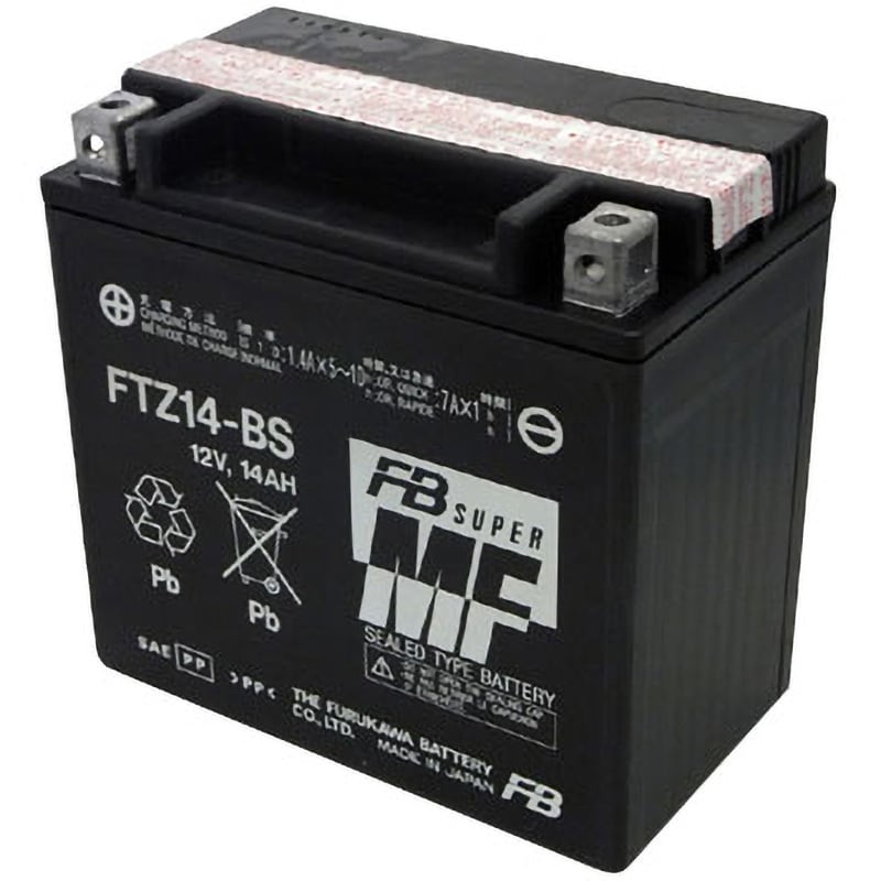 FTZ14-BS 12V高始動形VRLA(制御弁式)バッテリー(電解液注入済タイプ) 1