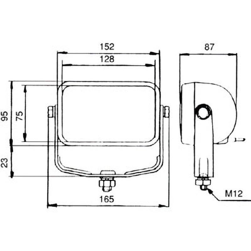 DS-0046 中型角Dワークランプ ドーワ 樹脂 ハロゲン球 70W 24V DS-0046