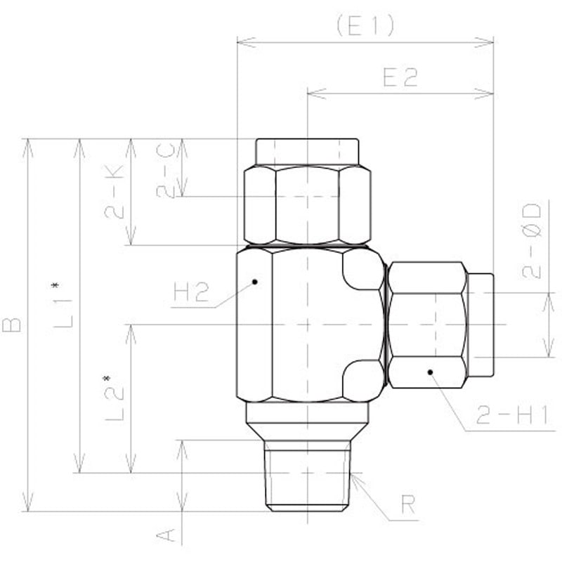 NSD1210-02 SUS316締付継手 ブランチティー PISCO(ピスコ) 1/4